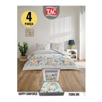 Taç Fiora gri Ranforce Çift Kişilik Nevresim Takımı 200x220 cm