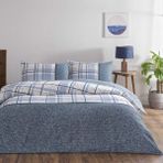 Taç Flanel Kışlık Nevresim Takımı Ares Çift Kişilik Mavi - 200 x 220 cm