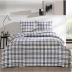 Taç Flanel (Pazen) Pamuk Sage Gri Çift Kişilik Nevresim Takımı (Yeni Sezon) - Açık Gri - 200 x 220 cm