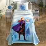 Taç Frozen 2 Sister Tek Kişilik Lisanslı Pike Takımı - Mavi
