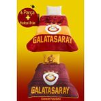 Taç Galatasaray Battaniye + Yatak Örtüsü + Yastık Kılıfı + Yastık 4 Parça + Hediye Ürün Kırmızı