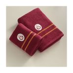 Taç Galatasaray Lisanslı Arma Havlu Seti - Kırmızı - 70 x 140 cm - 50 x 90 cm