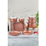 Taç Granit 13 Parça Çelik Kapak Çeyiz Seti Rose Gold TAC-4845