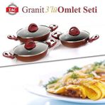 Taç Granit 3'lü Omlet Set