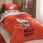 Taç Hello Kitty Bow Lisanslı Tek Kişilik Nevresim Takımı