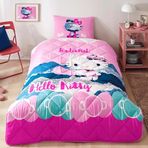 TAÇ Hello Kitty Iceland Renkli Klişe Pamuk Uyku Seti, Çok Renkli, Küçük Tek Kişilik
