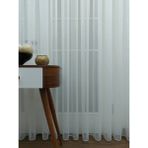 Taç Ince Çizgili Sade Tasarım Tül Perde 3katpileli - 400 x 250 cm - Beyaz