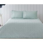 Taç Jakarlı Tek Kişilik Pike Takımı - Mint - 180X250