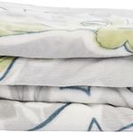 Taç Jonas Çiçek Desenli%100 Polyester Battaniye, Gri, Çift Kişilik
