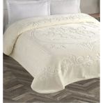 Taç Kristal Krem Çift Kişilik Battaniye - Açık Krem - 220 x 240 cm