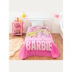 Taç Lisanslı Barbie Girl Power Tek Kişilik Battaniye 160x220 cm Pembe Desenli Polyester - 160 x 220 cm