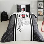 Taç Lisanslı Beşiktaş 1903 Glow Düz Pamuk Nevresim Takımı, Çok Renkli, Tek Kişilik