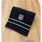 Taç Lisanslı Beşiktaş Arma Banyo Havlusu Siyah - 70 x 140 cm