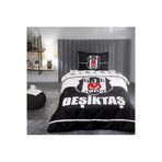 Taç Lisanslı Beşiktaş Logo Düz Pamuk Uyku Seti, Çok Renkli, Tek Kişilik