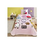 Taç Lisanslı BT21 Tek Kişilik Pamuk Pike Takımı