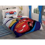 Taç Lisanslı Disney Cars Race Tek Kişilik Nevresim Takımı