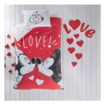 Taç Lisanslı Disney Minnie&mickey Lovely Tek Kişilik Nevresim Takımı - 160 x 220 cm - Kırmızı - Beyaz