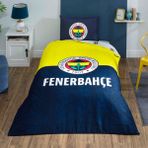 Taç Lisanslı Fenerbahçe Efsane Pamuk Tek Kişilik Nevresim Takımı - Renkli