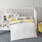 Taç Lisanslı Fenerbahçe Strip Pamuklu Bebek Nevresim Takımı - Beyaz - 100 x 150 cm