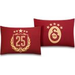 Taç Lisanslı Galatasaray 25.şampiyonluk 50X70 cm Yastık Kılıfı - Renkli - 50 x 70 cm
