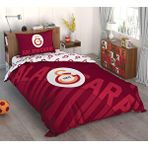 Taç Lisanslı Galatasaray Kırmızı Logo Pamuk Tek Kişilik Nevresim Takımı Çok Renkli