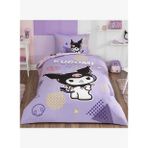 Taç Lisanslı Kuromi Pretty Pamuk Tek Kişilik Nevresim Takımı