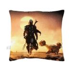 Taç Lisanslı Mandalorian Pamuk 40 x 40 cm Yastık - Renkli