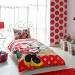 Taç Lisanslı Minnie Mouse Tea Time Tek Kişilik Nevresim Takımı