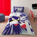 Taç Lisanslı Sonic Run Pamuk Tek Kişilik Nevresim Takımı - Renkli