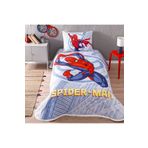 Taç Lisanslı Spiderman Justice Pamuk Tek Kişilik Pike Takımı