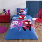 Taç Lisanslı Spidey Adventure Tek Kişilik Pamuk Nevresim Takımı - Renkli