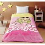 Taç Lisanslı Tek Kişilik Çocuk Battaniye (160x220)-Barbie Girl Malibu Pembe
