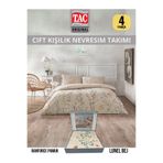 Taç Lunel Bej Ranforce Çift Kişilik Nevresim Takımı 200x220 cm