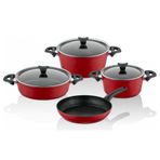 Taç Master Cook 4'lü 7 Parça Kırmızı Granit Tencere Seti