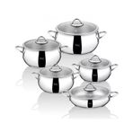 Taç Master Steel İndüksiyon Tabanlı 10 Parça Çelik Tencere Seti