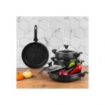 Tac Mastercook Tombik 7 Parca Tencere Seti Siyah