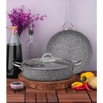 Taç Maxxcook 3 Parça Granit Tencere-Tava Seti Gri