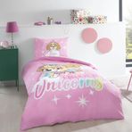 Taç Paw Patrol Skye Glitter Lisanslı Karakter Baskılı%100 Pamuk Nevresim Takımı, Çok Renkli, Tek Kişilik (Nevresim: 160x220 cm/Lastikli Çarşaf: 100x200 cm / 1 Adet Yastık Kılıfı: 50x70 cm)