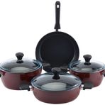 TAÇ Pierre Cardin Graniks Diamond Cook 7 parça Tencere Seti Mor