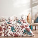 Taç Ranforce Çift Kişilik Nevresim Takımı - Krem - Beyaz - 200 x 220 cm