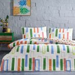 Taç Ranforce Çift Kişilik Nevresim Takımı Legrand Yeşil - 200 x 220 cm - Beyaz - Yeşil - Sarı
