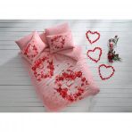 Taç Ranforce Roses Pembe Çift Kişilik Nevresim Takımı