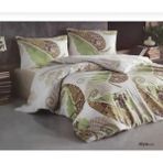 Taç Rüya Kristal Yeşil Çift Kişilik Nevresim Takımı - Bej - Yeşil - 200 x 220 cm