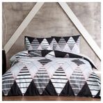 Taç Santos Ranforce Geometrik Desenli%100 Pamuk Nevresim Takımı, Gri, Çift Kişilik (Nevresim: 200x220 cm/Lastikli Çarşaf: 160x200 cm / 2 Adet Yastık Kılıfı: 50x70 cm)