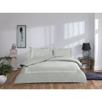 Taç Saten Çift Kişilik Nevresim Takımı - Gri - Ekru - 200 x 220 cm