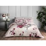 Taç Saten Delüx Çift Kişilik Nevresim Takımı - Krem - Bordo - 200 x 220 cm