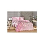 Taç Serlina Pembe Çift Kişilik Saten Nevresim Takımı