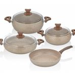 Taç TAC-3821 Master Cook Tombik Cappuccino 7 Parça Tencere Seti