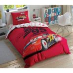 Taç Taç Disney Cars Speed Frenzy Tek Kişilik Nevresim Takımı - 120 x 200 cm - Açık Mavi - Gri