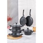 Taç Taç Mastercook Pro 9 Parça Granit Tencere Seti Siyah